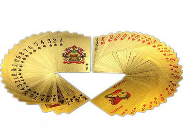 Multipurpose Colorful Gold Plated Playing Cards Gambling 57*87MM
